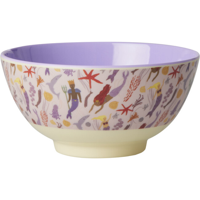 Melamine Mermaid Print Medium 23.6oz Bowl, Lavender