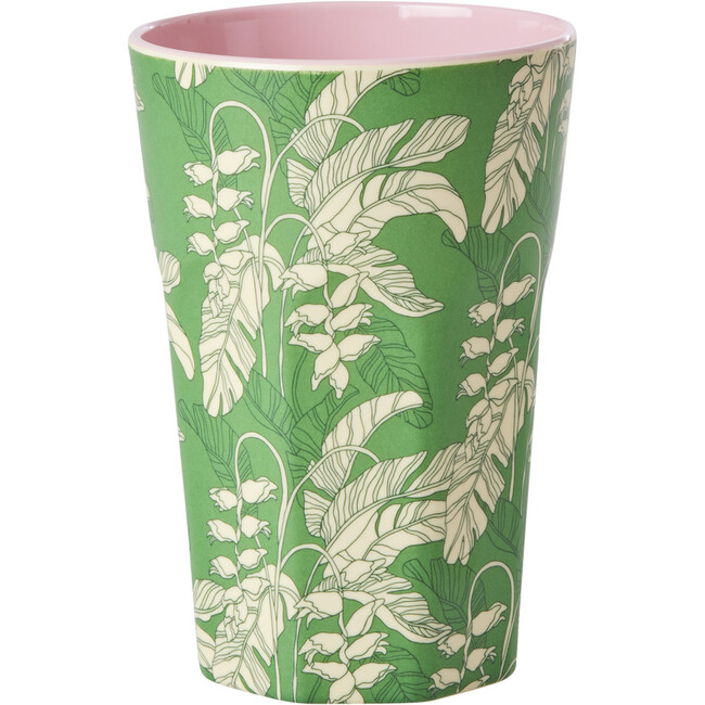 Melamine Paradise Print Tall 13.5oz Cup, Green