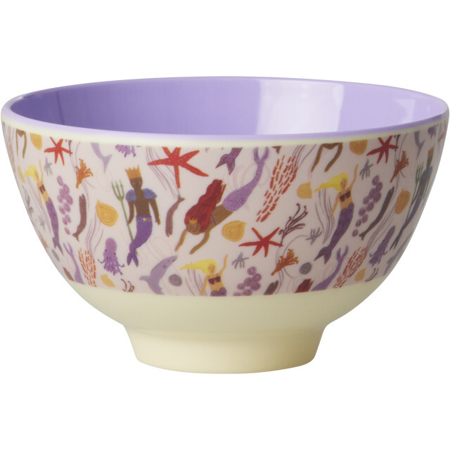 Melamine Mermaid Print Small 10.1oz Bowl, Lavender