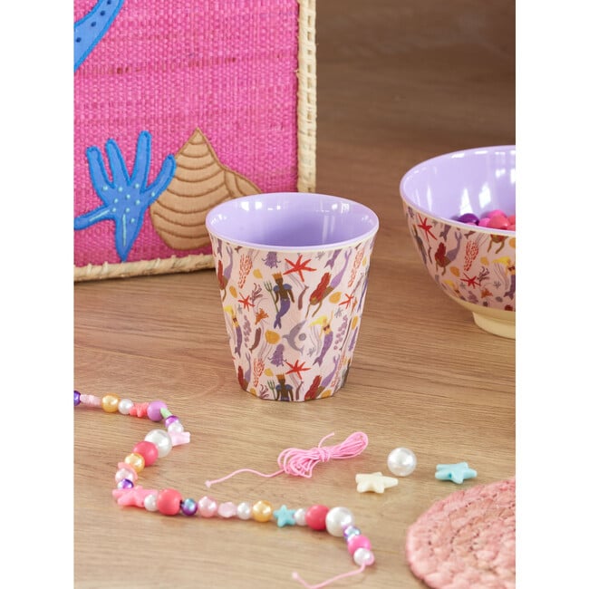 Melamine Mermaid Print  Medium 8.4oz Cup, Lavender - Tableware - 2