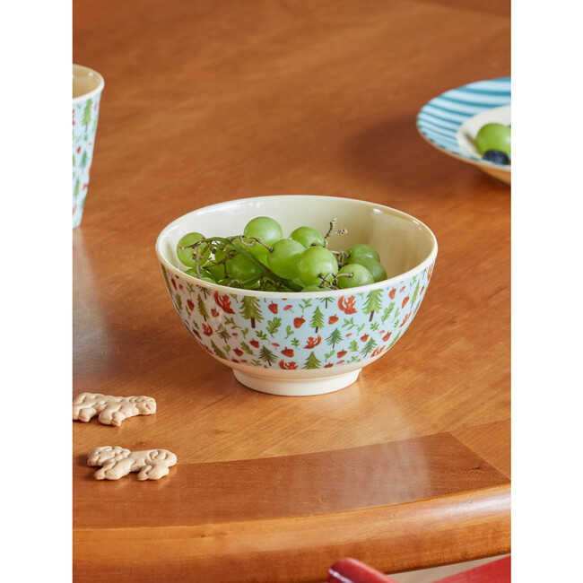 Melamine Happy Forest Print Medium 23.6oz Bowl, Blue - Tableware - 3