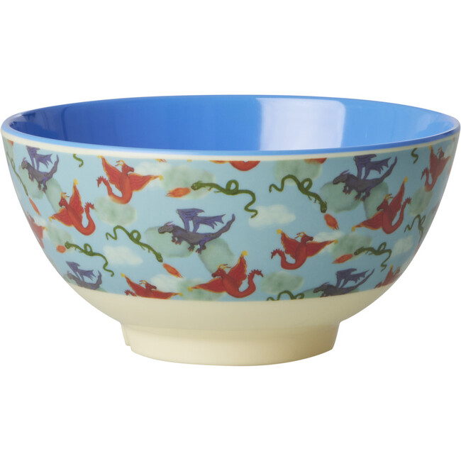 Melamine Dragon Print Medium 23.6oz Bowl, Blue