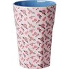 Melamine A Rose is A Rose Print Tall 13.5oz Cup, Pink - Tableware - 1 - thumbnail