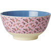 Melamine A Rose is A Rose Print Medium 23.6oz Bowl, Pink - Tableware - 1 - thumbnail