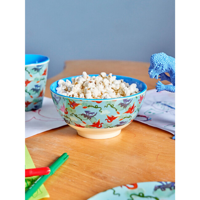 Melamine Dragon Print Medium 23.6oz Bowl, Blue - Tableware - 2