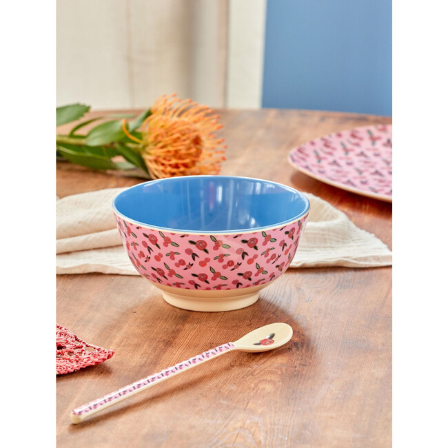 Melamine A Rose is A Rose Print Medium 23.6oz Bowl, Pink - Tableware - 3