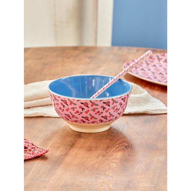 Melamine A Rose is A Rose Print Medium 23.6oz Bowl, Pink - Tableware - 4