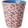 Melamine A Rose is A Rose Print  Medium 8.4oz Cup, Pink - Tableware - 1 - thumbnail