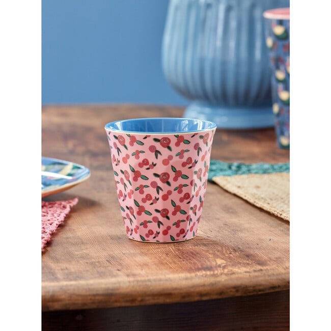 Melamine A Rose is A Rose Print  Medium 8.4oz Cup, Pink - Tableware - 4