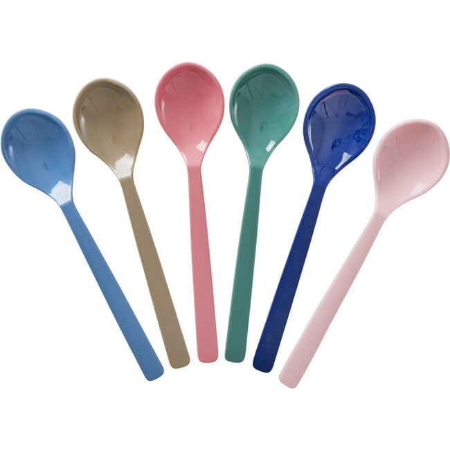 Melamine A New York Minute Tea Spoon, Assorted Colors (Pack Of 6)