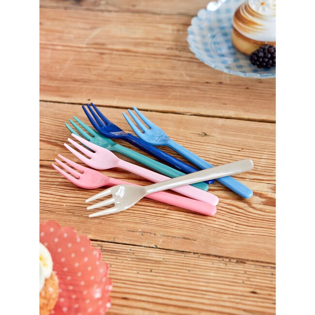 Melamine A New York Minute Cake Forks, Assorted Colors (Pack Of 6) - Tableware - 2