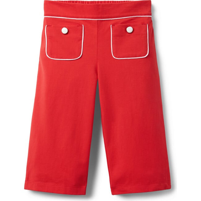 Wide Leg Patch Pocket Pant, Red