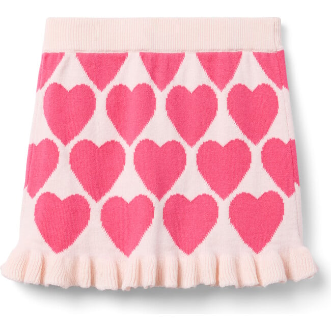 Heart Ruffle Hem Sweater Skirt