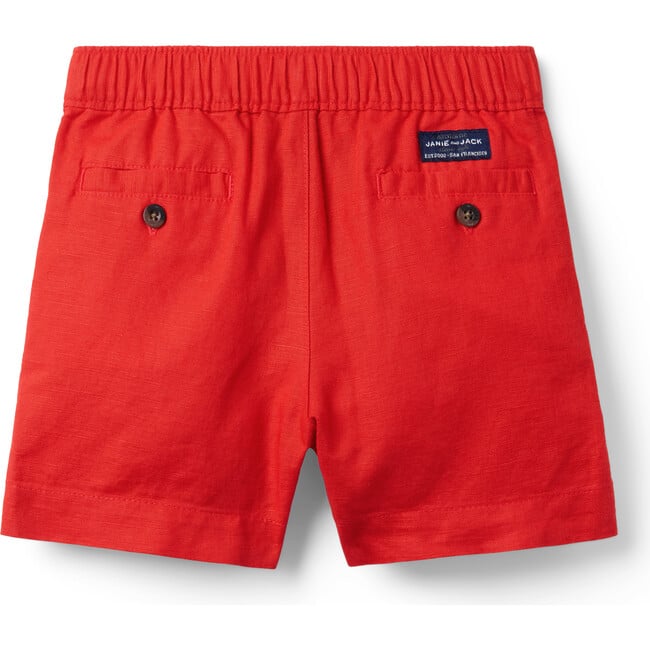 Linen-Cotton Pull-On Short, Red - Shorts - 2