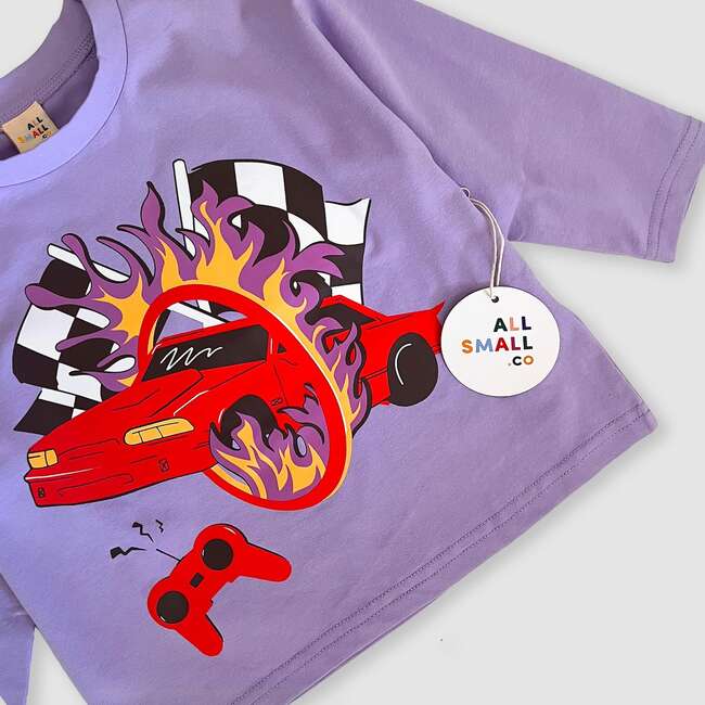 Race Car Tee, Purple - T-Shirts - 2