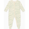 Ribbed Zebra Stripe Two Way Zip Up Sleepsuit - Footie Pajamas - 1 - thumbnail