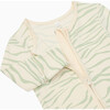 Ribbed Zebra Stripe Two Way Zip Up Sleepsuit - Footie Pajamas - 4