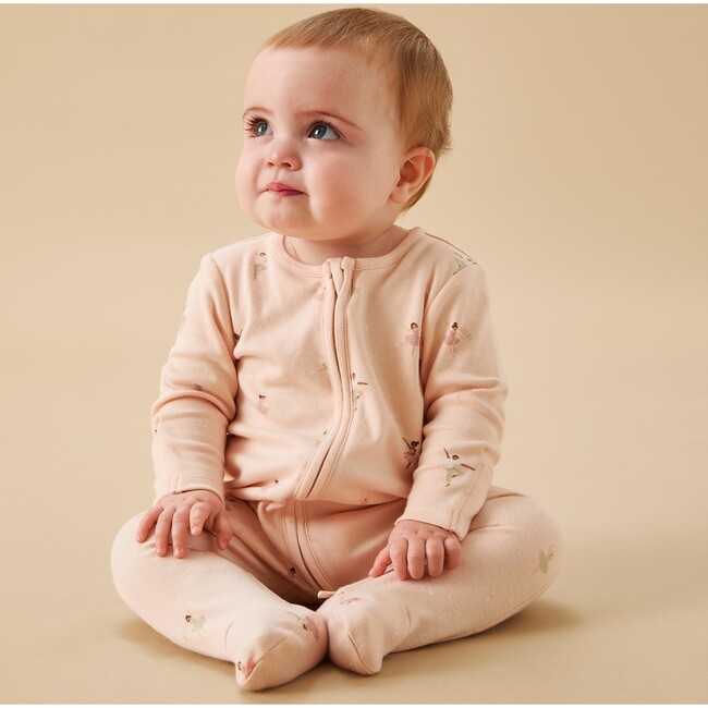 Ballerina Two Way Zip Up Sleepsuit - Footie Pajamas - 2