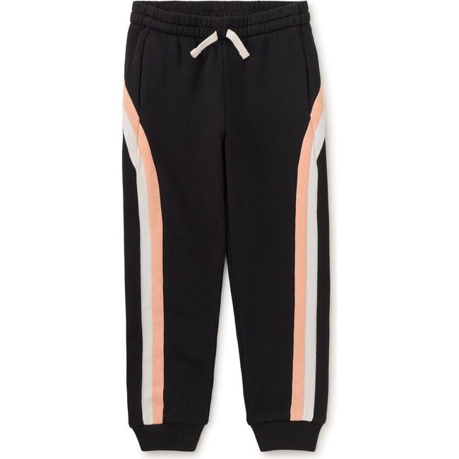 Stripe Easy Fit Joggers, Jet Black