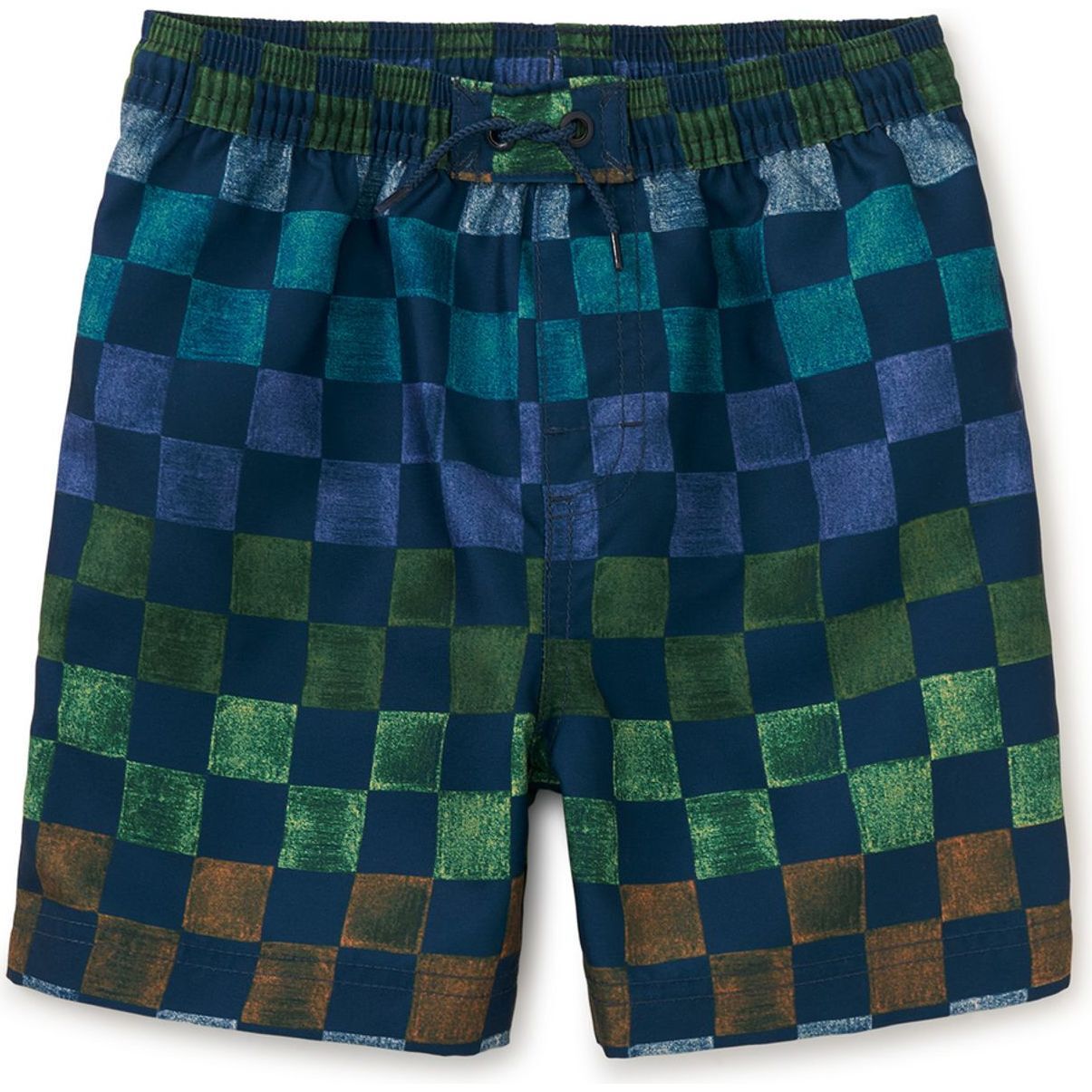 Mid-Length Swim Trunks, Checkerboard - Swim Trunks - 1
