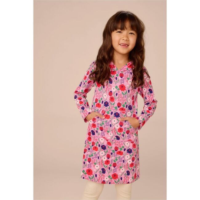 Hooded Pocket Dress, Ladybug Floral - Dresses - 4