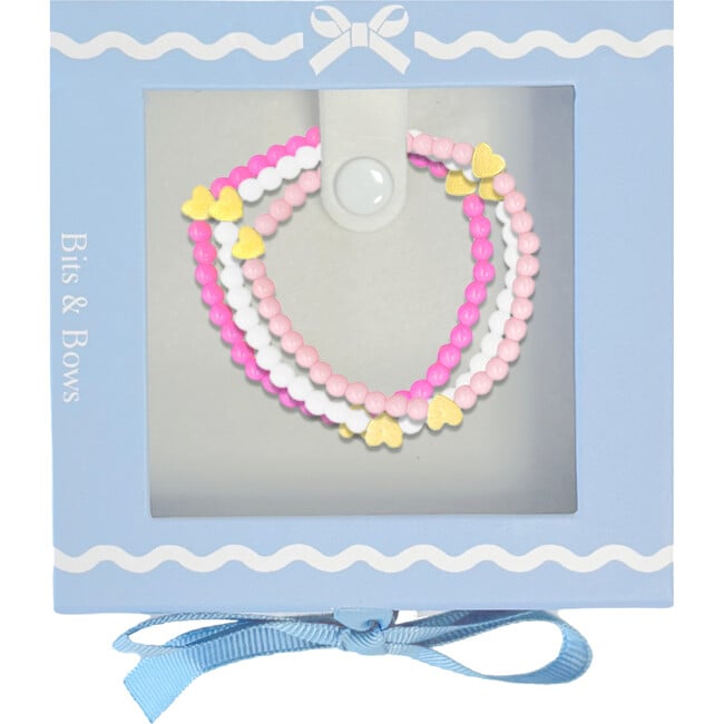 Hearts Bracelet Gift Set, Pink