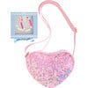 Sparkle Purse and Love Bracelet Bundle, Pink - Mixed Accessories Set - 1 - thumbnail