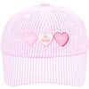 Candy Hearts Bow Baseball Hat, Pink - Hats - 1 - thumbnail