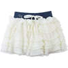 Wilma Tiered Skorts With Ribbed Waistband, Offwhite - Skirts - 1 - thumbnail