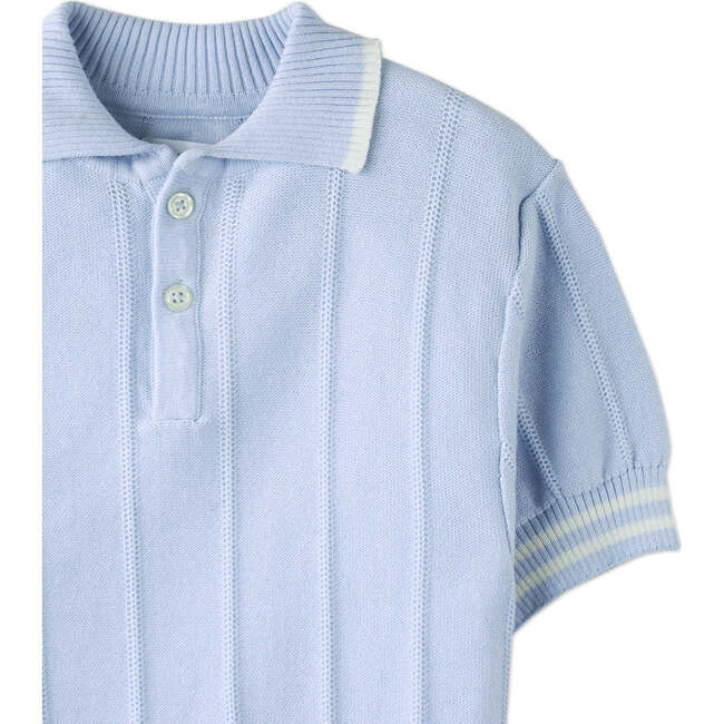 Zeke Polo Shirt With Contrast Details, Blue - Polo Shirts - 3