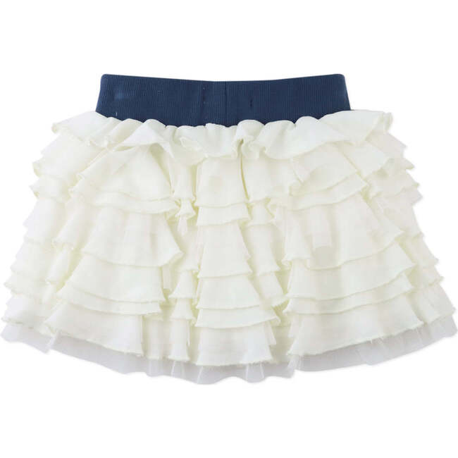 Wilma Tiered Skorts With Ribbed Waistband, Offwhite - Skirts - 5