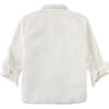 Nolan Long Sleeves Shirt With Contrast Stitch, White - Button Downs - 4