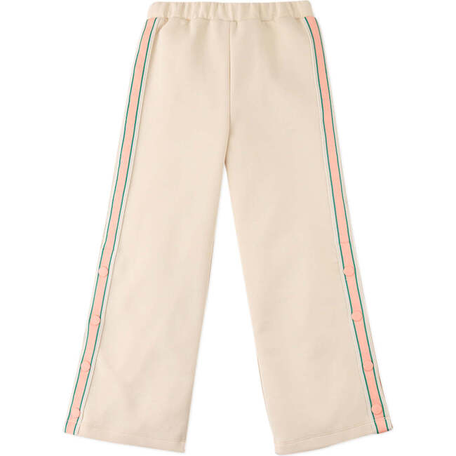 Mira Popper Pants With Side Stripes Strap, Beige