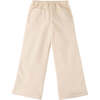 Mira Popper Pants With Side Stripes Strap, Beige - Pants - 5