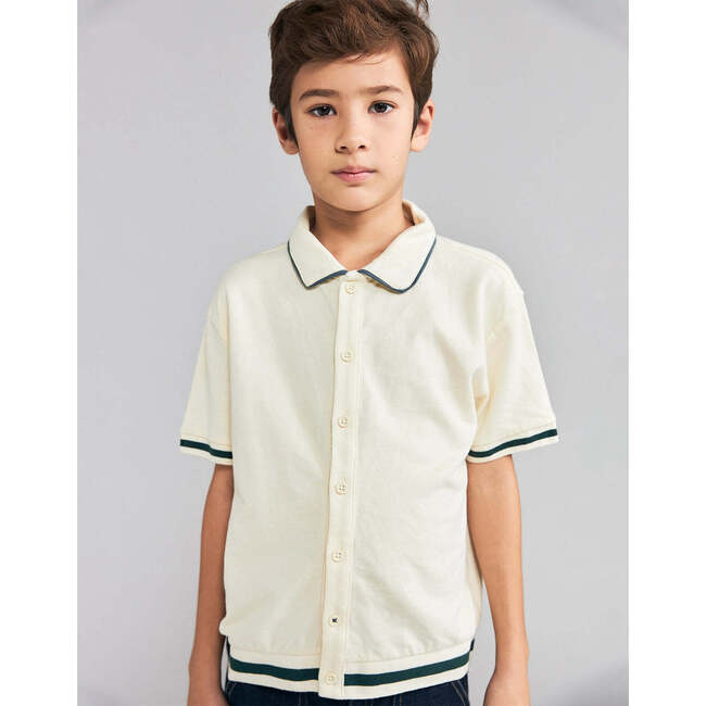 Lyndon Button Down Polo, Offwhite - Polo Shirts - 2