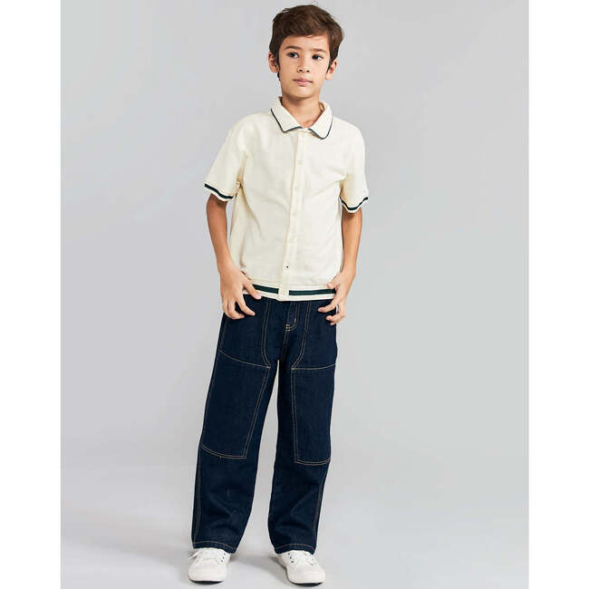 Lyndon Button Down Polo, Offwhite - Polo Shirts - 3