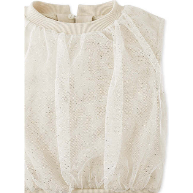 Lucia Terry Top Semolina With Tulle Overlay - Blouses - 3