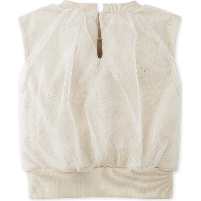 Lucia Terry Top Semolina With Tulle Overlay - Blouses - 5