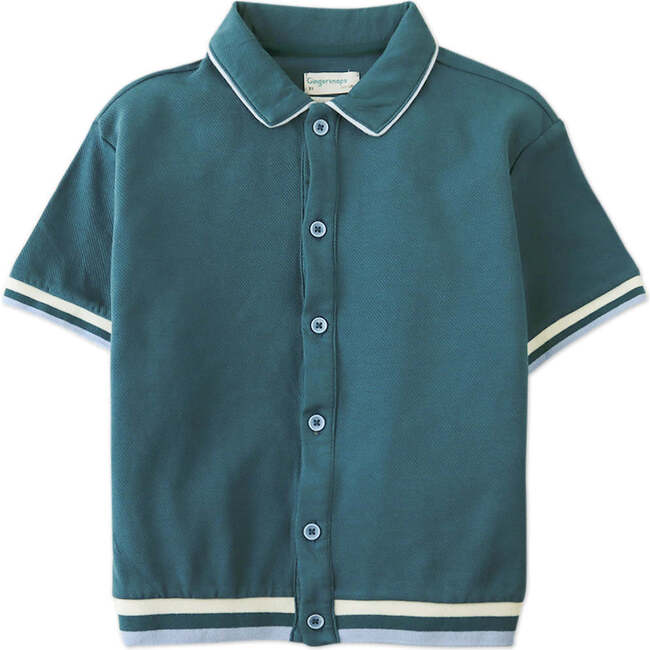 Emman Button Down Polo, Green