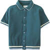 Emman Button Down Polo, Green - Polo Shirts - 1 - thumbnail