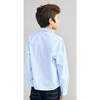 Gideon Long Sleeves Shirt With Patchwork, Blue - Button Downs - 4