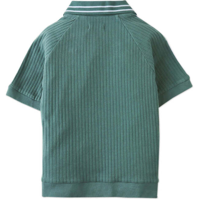 Elijah V-Neck Polo, Green - Polo Shirts - 2