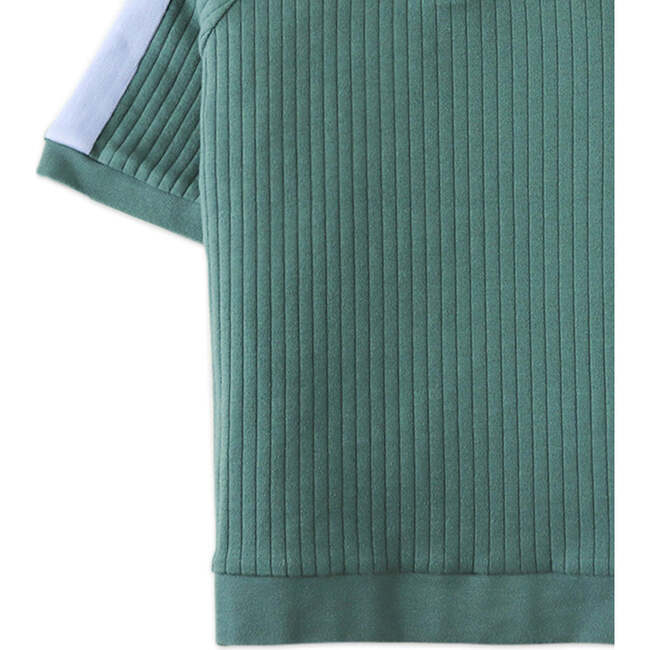 Elijah V-Neck Polo, Green - Polo Shirts - 4