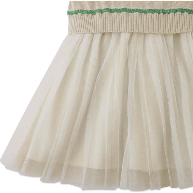 Clara Sleeveless Top With Neck Ties And Pleated Skirt, Offwhite - Dresses - 4