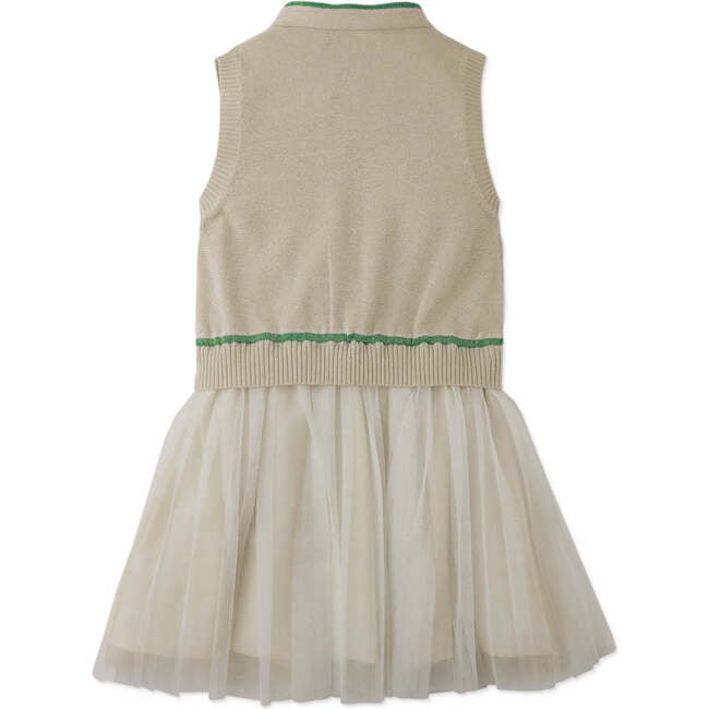 Clara Sleeveless Top With Neck Ties And Pleated Skirt, Offwhite - Dresses - 5