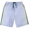 Chester Walking Shorts With Side Stripes, Blue - Shorts - 1 - thumbnail