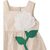 Baby Loretta Bubble Dress With Flower Applique, Beige - Dresses - 2