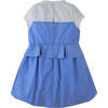 Bethel Mock Tee Bubble Dress With Rose Applique And Peplum, Blue - Dresses - 5