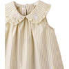 Baby Ludmila Shift Dress Gold With Embro On Collar, Multi - Dresses - 3