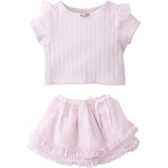 Baby Lara Tee And Skirt Set, Pink